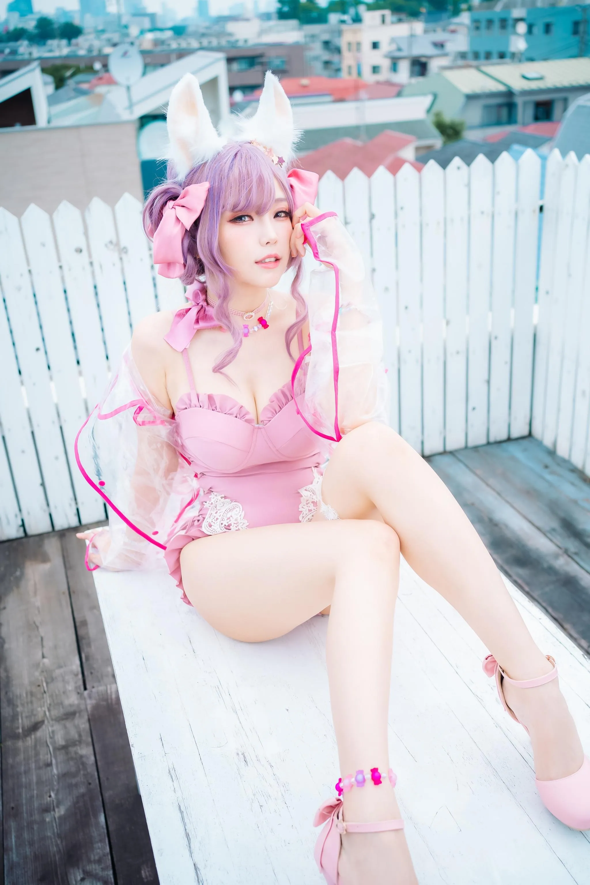 ElyEE子 – NO.82 Fluffy Summer – Original Swimsuit-粉色 [54P]插图